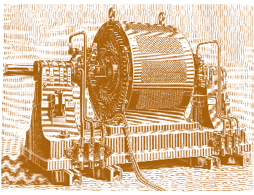 Мал. 9.27. Двигун трифазного змінного струму потужністю в 100 к.с. конструкції Доліво Добровольського 
