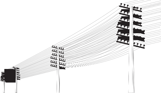 Мал. 11.2. Лінія передачі однофазного змінного струму у Портленді (1889 р.)