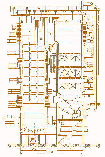 Мал. 2.13. Конструктивна схема парового котла ТПП-312А