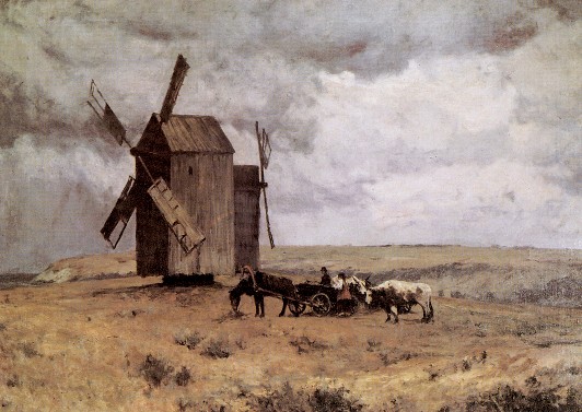 Рис. 4.7, а. Украинский ветряк (с картины художника С.И. Свитославського, 1880 г.)