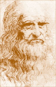 Рис. 5.4. Леонардо да Винчи и фрагмент его записных книжек