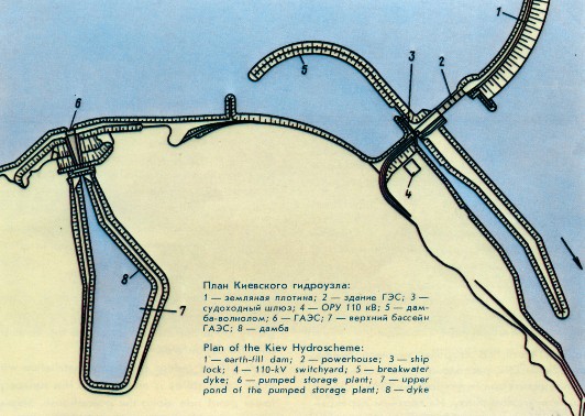 Рис. 4.2 (а). Киевская ГЭС: план Киевского гидроузла